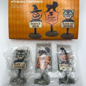 Department 56 Halloween village Signs Set of 3
